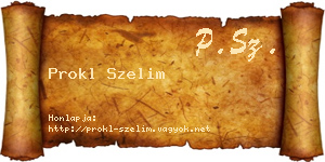 Prokl Szelim névjegykártya
